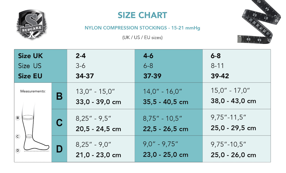 Curad Compression Stockings Size Chart